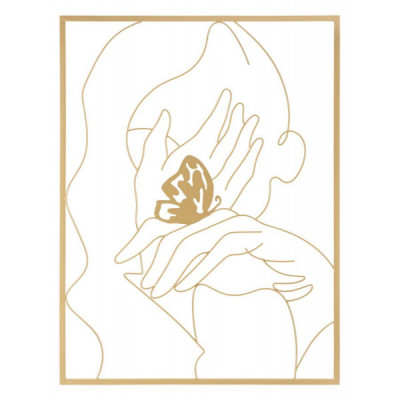 PANNELLO IN FERRO HANDS ON FACE CM 60X1X80