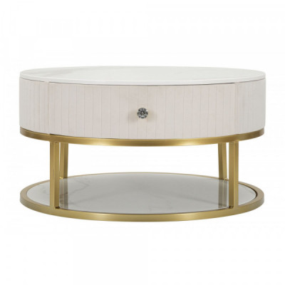 TAVOLO DA CAFFE' MONTPELLIER CREMA CM Ø 75X36